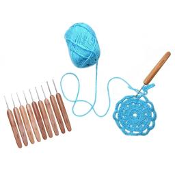 Miusie-conjunto de agulhas de crochê com alça de bambu para uso doméstico, ganchos de crochê, portátil, multi tamanho, ferramentas de costura, 10pcs - Image 3