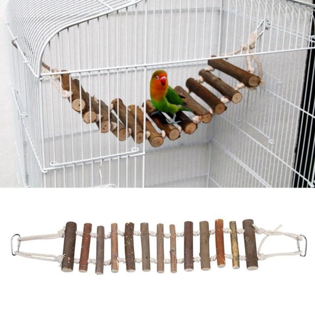 Brinquedo de Madeira para Animais: Escada Suspensa, Ponte de Escalada e Corda para Mastigar