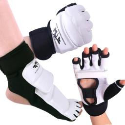 Luvas De Boxe De Couro PU, Meio Dedo, Karatê, Muay Thai, Treinamento, Treino, Protetor De Pé, Saco De Soco - Image 1