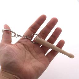 Mini baqueta chaveiro de madeira tambor vara fivela anel chaveiro gadget jóias presentes para o músico aniversário feriado - Image 3