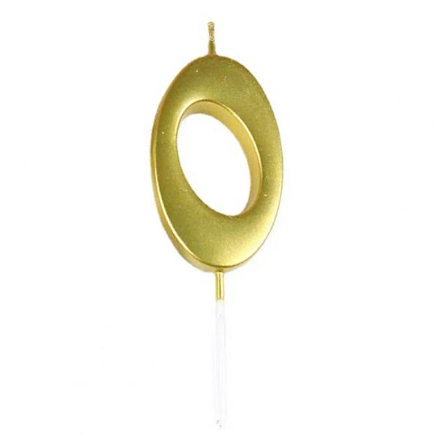 Velas de Aniversário em Ouro 3D - Números de 0 a 9 para Decoração de Festa e Cake Topper