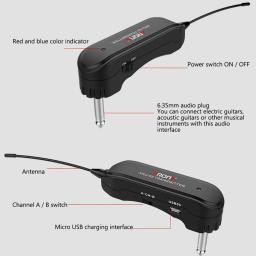Aroma-ARU-02 UHF Sem Fio Guitarra Sistema Transmissor e Receptor, Áudio Digital, Dispositivo Cabo USB, Bass Acessórios - Image 4
