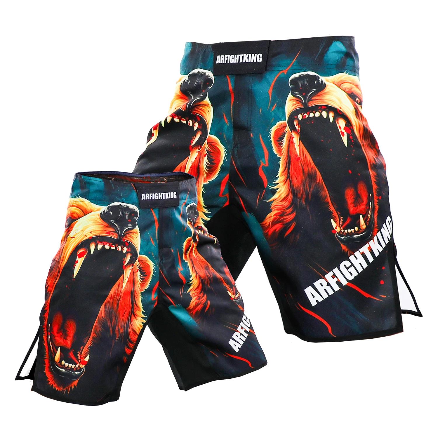 MMA Poliéster Quick Dried Muscle Bear, Artes Marciais Mistas, Treinamento de Boxe, Luta, Jiu-jitsu, XXS-XL, 5 Minute Shorts - Image 1