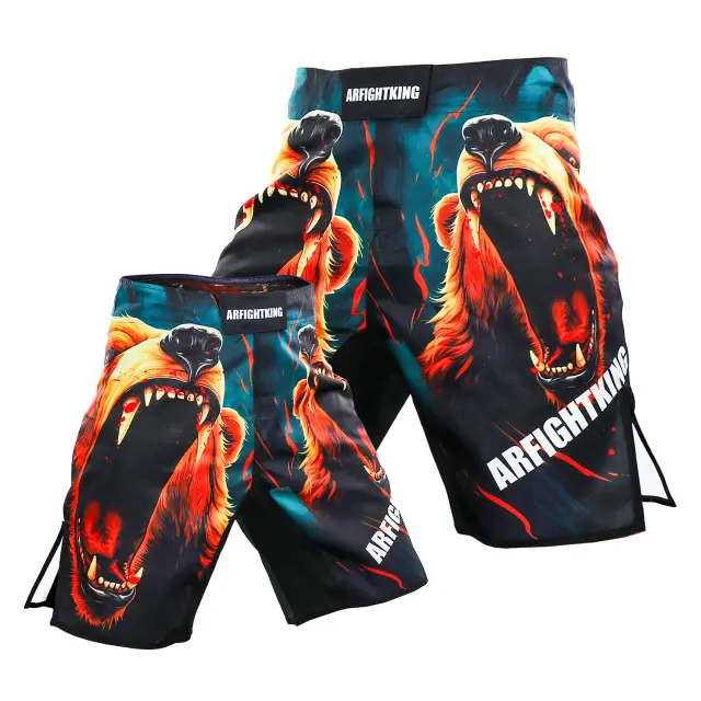 Shorts de MMA em Poliéster com Secagem Rápida para Treinos de Boxe, Jiu-Jitsu e Artes Marciais - Disponíveis do XXS ao XL