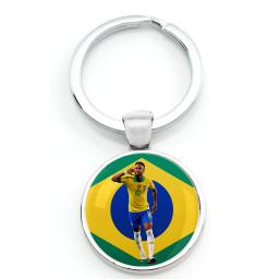 Bandeira do Brasil Chaveiro Chaveiro, Jogador de Futebol Sports Star, Corrente Chave Do Futebol, Anel Acessórios, Saco Pingente, Presente para Fãs - Image 6