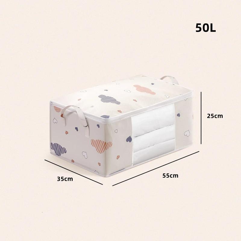 Saco Organizador de Roupeiro Dobrável, Bolsa De Armazenamento, Cobertor De Colcha, Organização Doméstica, Recipientes De Armazenamento, Sacos Reutilizáveis, Zip, Pano - Image 1
