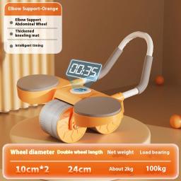 Rolo abdominal de treino abdominal cronometrado digital Rolo abdominal de rebote automático com suporte de cotovelo e joelheiras - Image 1