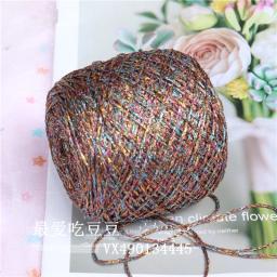 Fio Metálico Colorido para Crochet, Fio Metálico para Suéter, Cachecol, Chapéu, Saco Artesanal, Glitter Dourado e Prata, Único, 100g por Lote - Image 4