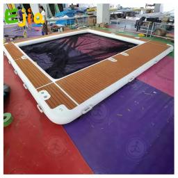 Plataforma flutuante inflável antiderrapante, Piscina do mar do oceano, Plataforma de doca com rede para iate, Piscina, 13ft, 4m, EVA, Inventário de frete grátis - Image 4