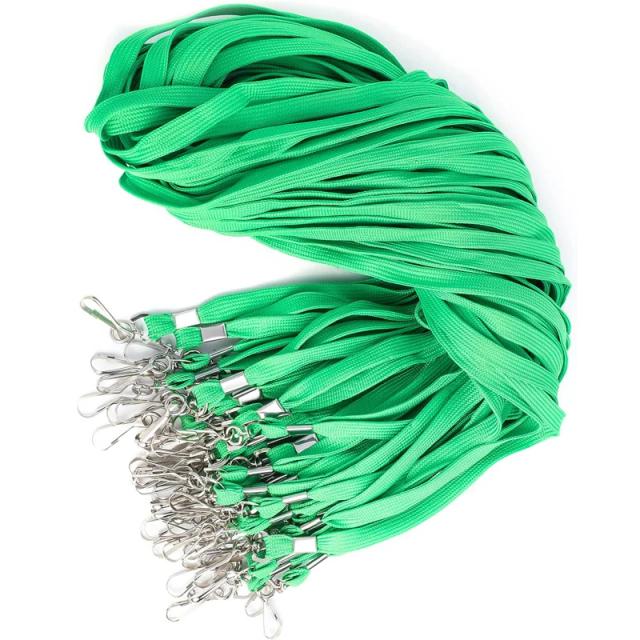 Corda de Segurança para Identificação - Kit com 50 Lanyards Coloridos para Cartões e Crachás em Preto, Azul e Vermelho