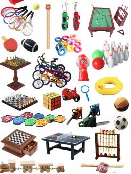 Dollhouse mini cena acessórios simulação mini artigos esportivos mountain bike skate beisebol boliche raquete de tênis modelo - Image 1