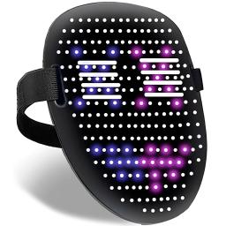 Máscara LED recarregável USB com detecção de gestos, máscara transformadora facial iluminada, alça ajustável para adultos - Image 1