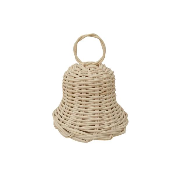 Pingente de Corda de Rattan em Forma de Sino para Crianças - Decoração Natalina e Acessórios de Casa