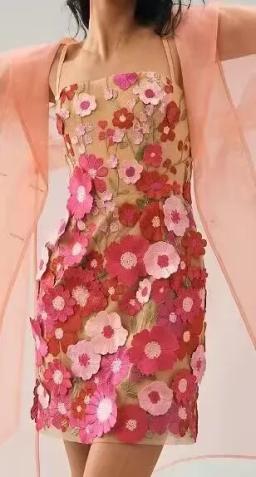 Tecido vestido de casamento feminino, Pano bordado unilateral, Applique 3D, Tecido bordado, Material de vestido high-end - Image 3