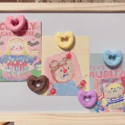 5 pçs macaron creme resina ímã conjunto bonito coração decoração quadro branco geladeira ímãs adesivos foto placa de exibição idéias artesanal presente - Image 1