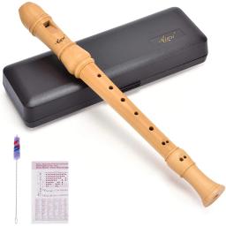 Aiersi-Flauta soprano madeira gravador com estojo rígido, 3 peça Blockflute estilo alemão ou barroco, profissional madeira de bordo - Image 1