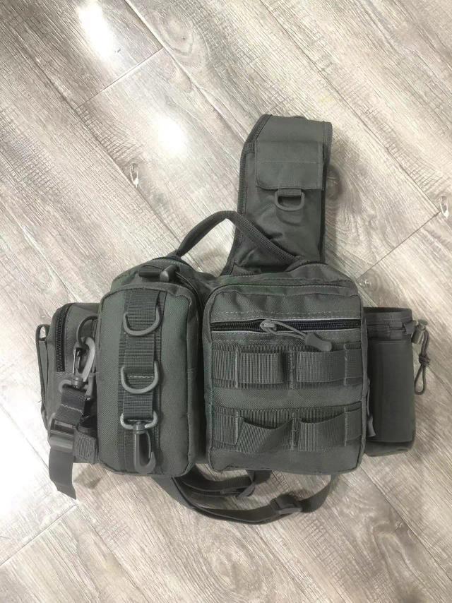 Mochila de Pesca Completa: Isca, Caixa de Armazenamento e Bolsa de Ombro com Quadro de Pólo