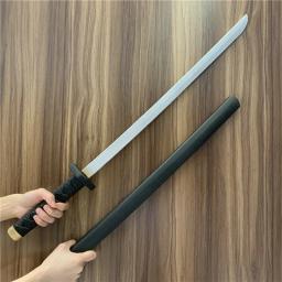 Segunda guerra mundial 1:1 espada samurai cosplay assassino espada japonês ninja estilos arma prop espada preta cos segurança plutônio halloween criança adulto presente - Image 3