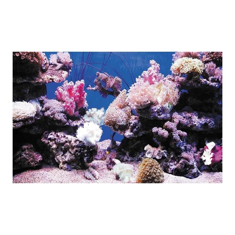 PVC Fish Tank Decoração Cartaz, Lado Duplo, 3D Fundo para Aquário, Oceano Plantas, Paisagem, Pintura Adesivo, Decoração Ornamento - Image 1