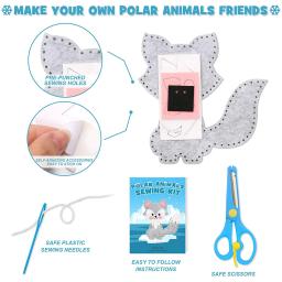 Animais De Costura Artesanato Kit para Crianças, Safari Selva Polar, Bichos De Pelúcia, Sentiu Ornamentos De Pelúcia - Image 5