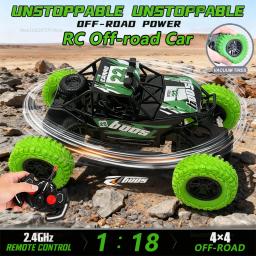 Carro de escalada off-road com controle remoto 1:18 para crianças, luzes piscantes de alta velocidade, veículo de brinquedo recarregável, presentes para meninos e meninas - Image 1