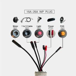 Controlador impermeável de bicicleta senoidal, kit conversor de bicicleta elétrica, SM, 36V, 48V, 15A, 30A, 250W, 350W, 500W, 750W, 1000W - Image 5
