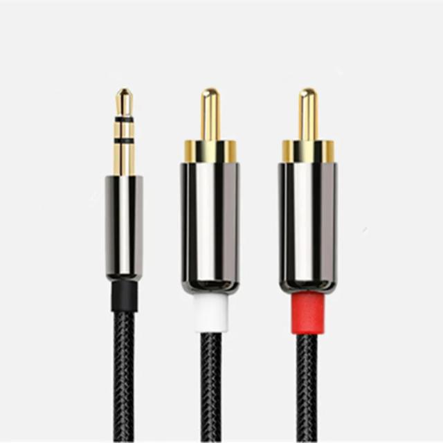 Cabo RCA Estéreo de Alta Fidelidade 1,5m com Divisor 3,5mm para Amplificadores e Cinema em Casa