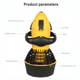 Hélice de Água Portátil Scooter Subaquática, Equipamento de Mergulho, Esportes Mergulho, Dupla Velocidade, 500W, Adequado para Marinho, Piscina - Image 6