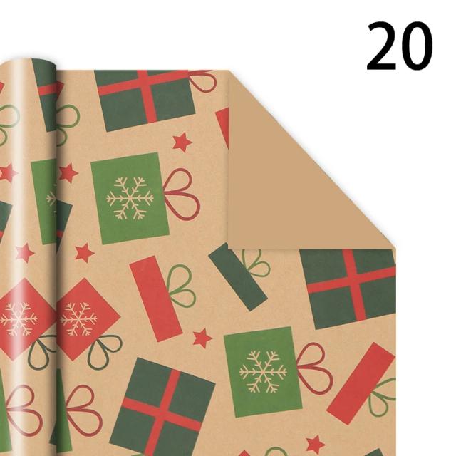 Papel de Embrulho Kraft para Presentes Natalinos e Aniversários - Ideal para DIY e Decoração de Ano Novo