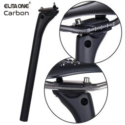 ELITAONE MTB Espigão de selim de carbono 27,2/30,9/31,6 mm deslocado 20 mm selim de bicicleta de estrada com capa de base de fibra de carbono - Image 1