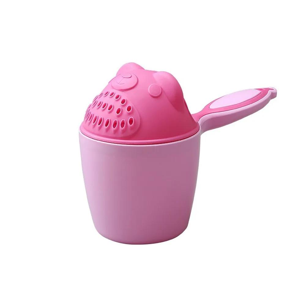 Colher de banho para crianças, copo recém-nascido de urso de desenho animado para banho, xampu, bailer, chá de bebê, copo de água para banho de 2 cores - Image 1