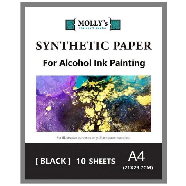 Papel Sintético Yupo Preto A4 para Pintura e Artesanato DIY - Ideal para Decoração Artística e Casa