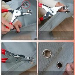 Metal Ilhó Punch Die Tool, Kit de ferramentas manuais DIY, Artesanato em couro, Cinto de roupas e chapéu, ilhó, 6 12mm, 15 0 320 400Set - Image 5