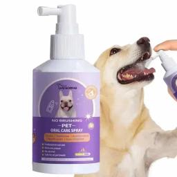 50ml pet oral limpar spray cães gatos boca dentes frescos desodorante limpo evitar cálculo remover gatinho mau hálito suprimentos para animais de estimação - Image 1