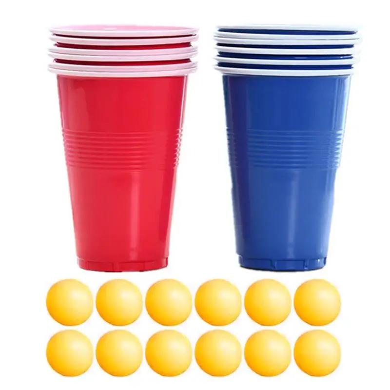 Conjunto de óculos de tênis de mesa, copo com bolas de pong, festa, cerveja vermelha e azul, 12 - Image 1