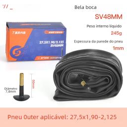 Tanke tubo interno da bicicleta 26 27.5 29 polegadas mtb pneu sv48mm válvula schrader super leve anti-oxidação peças de bicicleta - Image 4