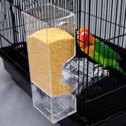 Alimentador de pássaros, acessórios para gaiola de pássaros, dispositivos de alimentação, caixa de alimentação para pássaros, recipiente de pássaros, papagaio, alimentador automático - Image 5