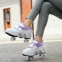 Sapatos Deform Roller Skate para mulheres, patins de 4 rodas, tênis Runaway Parkour, sapatos de deformação, presente para jovens e adultos - Image 2