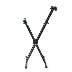 Suporte dobrável de tubo duplo para teclado eletrônico, acessórios para instrumentos musicais, elevação em forma de x, novo, 95cm-120cm - Image 2