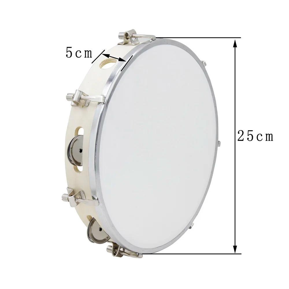 10 Polegadas Tambourine Ajustável Sólida Painel De Madeira Hand Held Bell Tambor Percussão Música Brinquedos Para Crianças Infantil Iluminação Ferramentas - Image 1