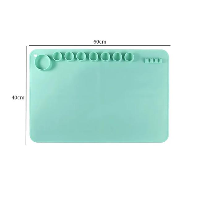 Tapete de Silicone Antiaderente para Pintura, Painel de Óleo e Artesanato DIY para Crianças, 60x40cm