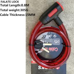 Aço bloqueio do cabo para bicicleta, cadeado de segurança scooter elétrico, acessórios para mtb e bicicleta de estrada, 0,8 m - Image 4