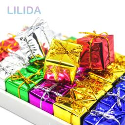 24 pçs mini ornamentos de natal handwork caixa de presente natal árvore acessórios festa de ano novo decoração doces caixas de presente pingente navidad - Image 3