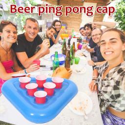 Chapéu inflável da cerveja pong crianças brinquedo flutuante pong jogo para piscina fontes do partido praia brinquedos infláveis gigante cerveja pong jogar - Image 2