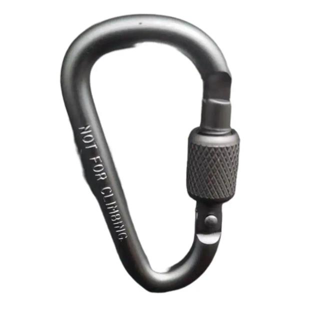 Mosquetão de Alumínio D-Shape com Trava para Escalada, Camping e Caminhadas - Fivela de Segurança Keychain