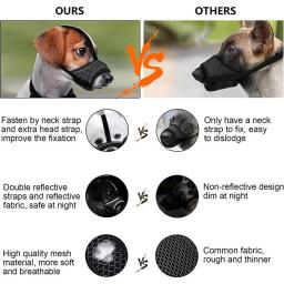 Focinho de cachorro respirável ajustável, Confortável anti-mastigação anti-mordida Pet Supplies, Pequeno público para público - Image 5