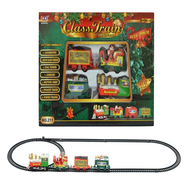 Brinquedo de Trem Elétrico Interativo para Crianças - Quebra-Cabeça DIY Artesanal para Presentear no Natal e em Festas