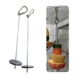 Suporte de comida de aço inoxidável para Pet, Fruit Spear Stick Espeto de vegetais Brinquedos de forragem Alimentador de pássaros de metal - Image 2