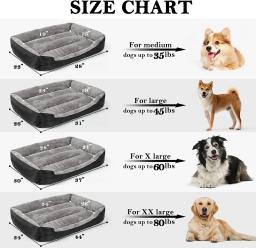 ATUBAN-Rectangle cama do cão lavável, confortável e respirável Pet Bed, cães grandes e médios - Image 2