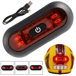 Luz de advertência da motocicleta capacete led luzes inteligentes noite ciclismo sinal segurança universal capacete da bicicleta lanterna traseira acessórios - Image 4